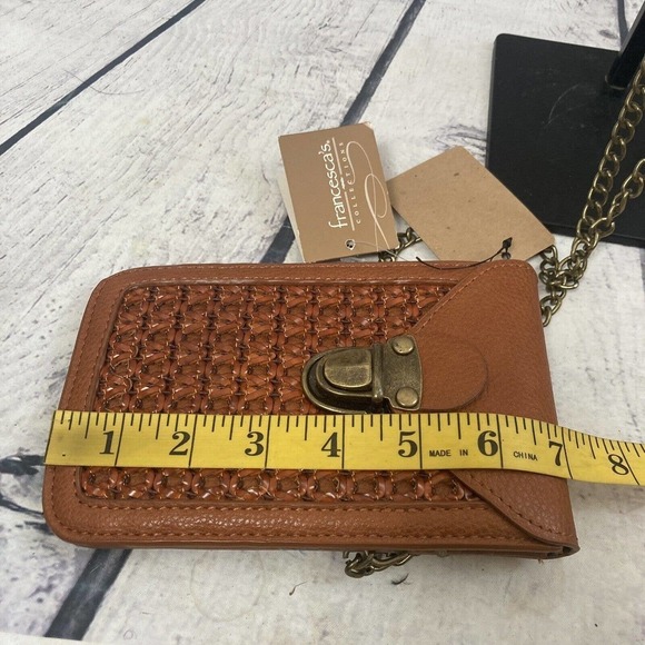 Francesca's Collection‎ Snap Flap Leather Cell Bag Brown Shoulder Bag New - Picture 12 of 13